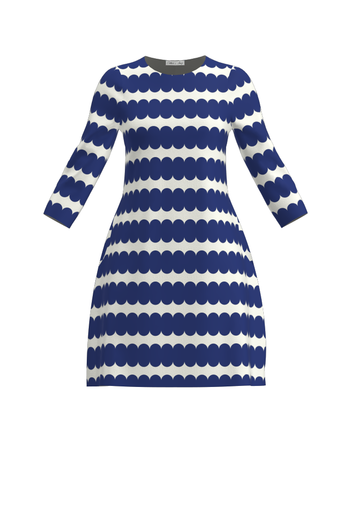 Blue & white dress of Gotland design, environmentally friendly and climate-smart Esther & Inez AB Blue & white dress of Gotland design, environmentally friendly and climate-smart Esther & Inez AB