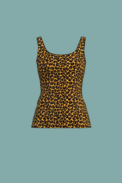 tanktop med leopard mönster i gult från esther & inez